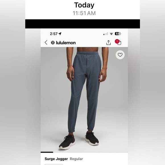lululemon athletica Other - Lululemon Surge Jogger (Mens) sz Small in Iron Blue (Brand New with Tag)
